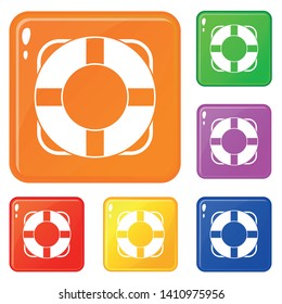 Lifeline icons set collection vector 6 color isolated on white background