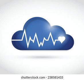 lifeline over a cloud. illustration design over a white background