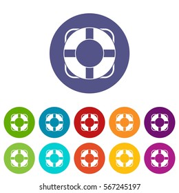 Lifeline set icons in different colors isolated on white background