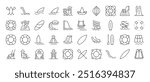 Lifeline and Water Slide Simple Isolated Line Icons Collection. Editable Stroke. Suitable for Web Sites, Books, Cards, Apps