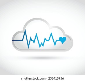 lifeline white cloud illustration design over a white background