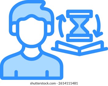 Lifelong Learning Icon Blue Color Vector Illustration