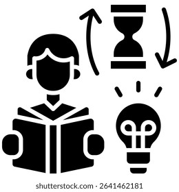 Lifelong Learning Icon Glyph Vector Illustration