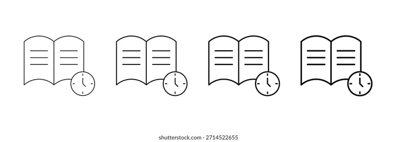 Vector de los iconos del aprendizaje permanente fijado en diverso estilo de la línea del trazo