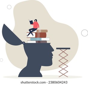 Lifelong learning and literature reading for education.Personal development and experience improvement with never stop learning mindset .flat vector illustration