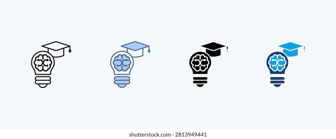 Lifelong Learning Multiple Icon Illustration Vector