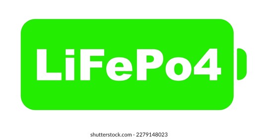 LiFePo4 battery symbol icon illustration