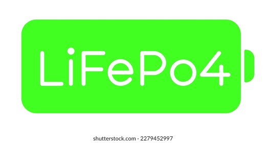 LiFePo4 battery symbol icon illustration