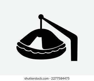 Liferaft Emergency Escape Rescue Inflatable Collapsable Black White Silhouette Sign Symbol Icon Graphic Clipart Artwork Illustration Pictogram Vector