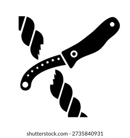 Liferaft knife Black Icon, Vector Illustration, Isolate On White Background Label. EPS10