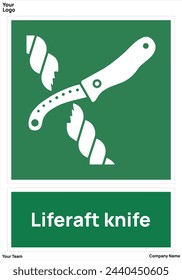  Liferaft knife signs symbol standard iso 7010