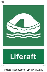 Liferaft signs symbol standard iso 7010