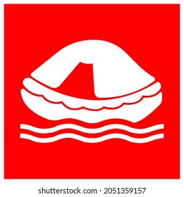 Liferaft Symbol Sign, Vector Illustration, Isolate On White Background Label. EPS10