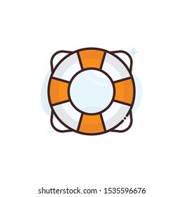 Lifering vector illustration. Outline filled Seo & Web icons.