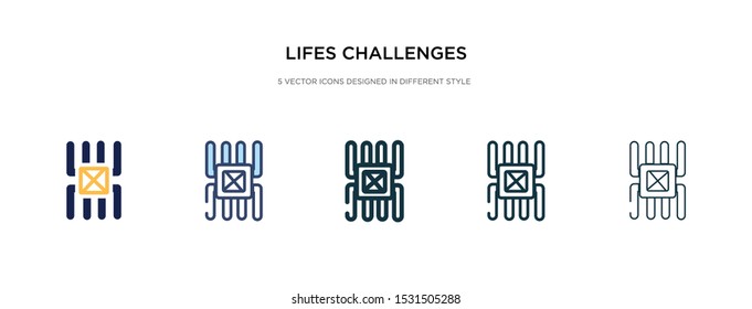 lifes challenges icon in different style vector illustration. two colored and black lifes challenges vector icons designed in filled, outline, line and stroke style can be used for web, mobile, ui