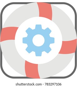 
Lifesaver with Cogwheel Vector Icon
