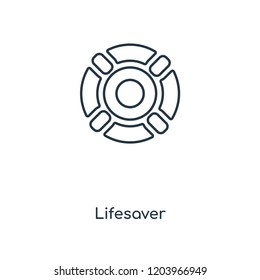 Lifesaver concept line icon. Linear Lifesaver concept outline symbol design. This simple element illustration can be used for web and mobile UI/UX.