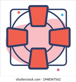 icono de línea plana lifesaver