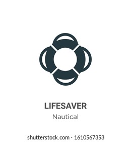 Lifesaver glyph icon vector on white background. Flat vector lifesaver icon symbol sign from modern nautical collection for mobile concept and web apps design.