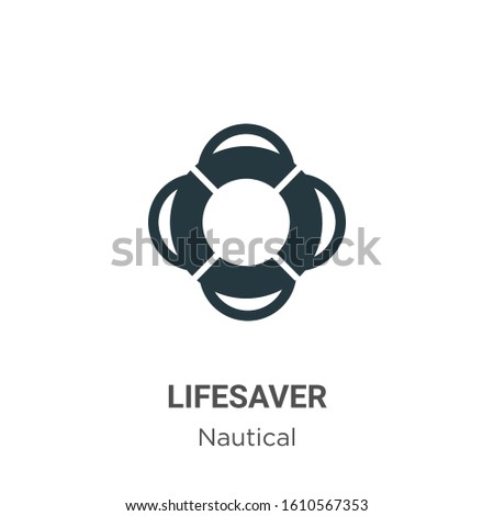 Lifesaver glyph icon vector on white background. Flat vector lifesaver icon symbol sign from modern nautical collection for mobile concept and web apps design.
