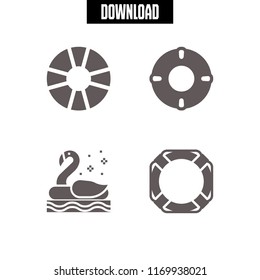 lifesaver icon. 4 lifesaver vector set. life preserver and rubber ring icons for web and design about lifesaver theme