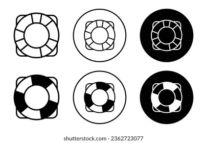 Lifesaver icon. life protection buoy for survival in sea boat symbol. Floating rubber tube ring to swim vector. 