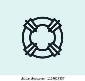 Lifesaver icon line isolated on clean background. Lifesaver icon concept drawing icon line in modern style. Vector illustration for your web mobile logo app UI design.
