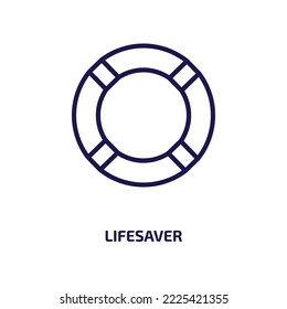 lifesaver icon from nautical collection. Thin linear lifesaver, safety, security outline icon isolated on white background. Line vector lifesaver sign, symbol for web and mobile