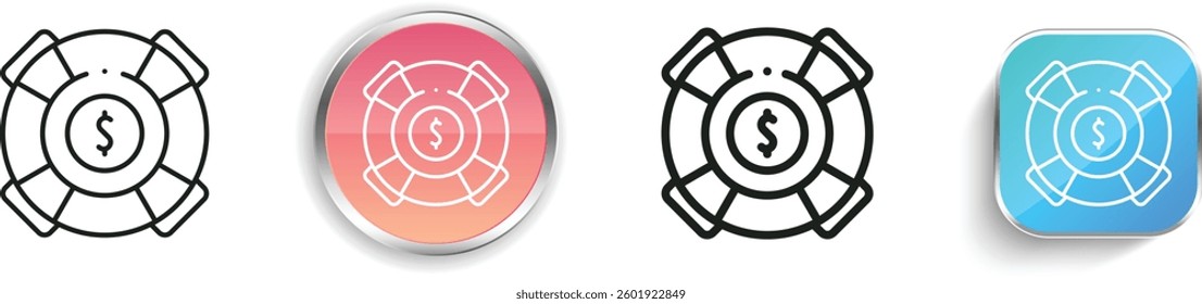 lifesaver icon. Thin Linear, Regular and Button Style Design Isolated On White Background