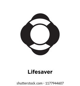 Lifesaver icon vector isolated on white background, logo concept of Lifesaver sign on transparent background, filled black symbol