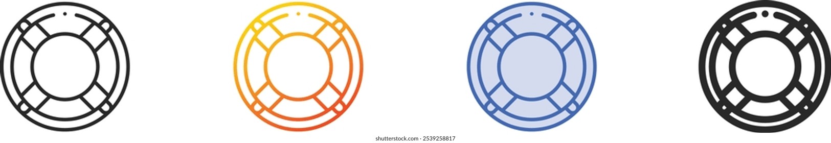 Lebensretter-Symbol.Dünn linear, Farbverlauf, blauer Strich und kräftiges Style-Design einzeln auf weißem Hintergrund