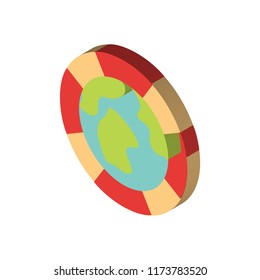 Lifesaver isometric left top view 3D icon