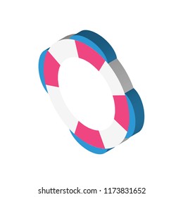 Lifesaver isometric left top view 3D icon