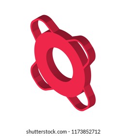 Lifesaver isometric left top view 3D icon