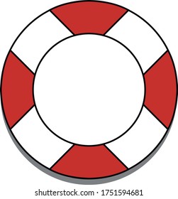 A lifesaver, like the ones found on a ship or swimming pool