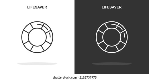 Lifesaver Line Icon. Simple Outline Style.lifesaver Linear Sign. Vector Illustration Isolated On White Background. Editable Stroke EPS 10