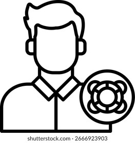 Lifesaver Line Vector Icon Design