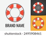 Lifesaver logo. Sea Lifeguard buoy logotype. Lifebuoy buoy ring logo.  Life saver guard. Safety symbol