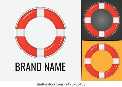 Lifesaver logo. Sea Lifeguard buoy logotype. Lifebuoy buoy ring logo.  Life saver guard. Safety symbol