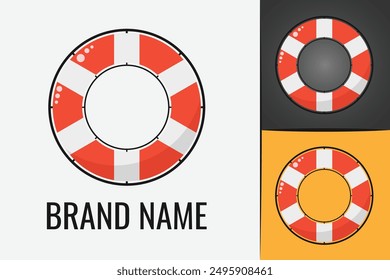 Lifesaver-Logo. Boje-Logo für Rettungsschwimmer. Logo für Rettungsboje-Ring.  Rettungsschwimmer. Sicherheitssymbol