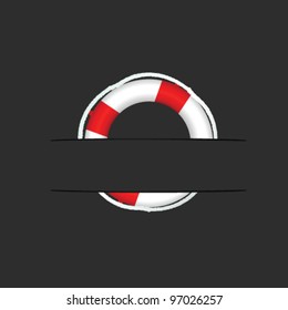 lifesaver on pocket vector illustration on black