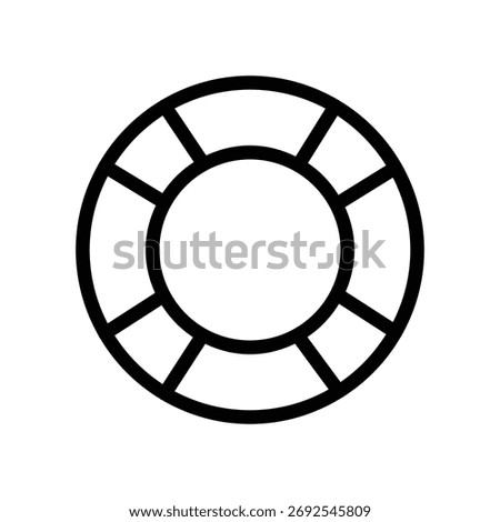 Lifesaver ring line icon, minimal marine safety and rescue vector illustration