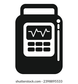 Lifesaving defibrillator icon simple vector. Portable device. Patient treatment safety