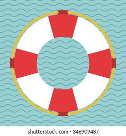 Lifesaving icon design over wave background, Vector illustration eps10