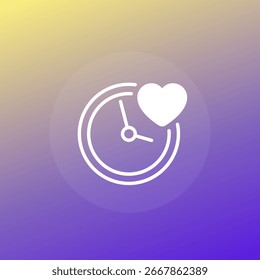 lifespan icon with a clock, time of life vector