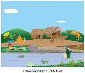 lifestyle of agriculturist vector design