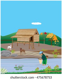 lifestyle of agriculturist vector design