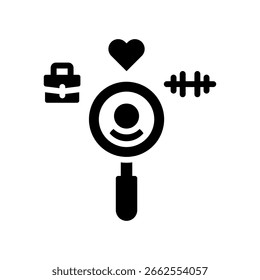 Lifestyle Analysis Icon Glyph Vector Illustration