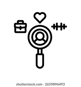 Lifestyle Analysis Icon Outline Vector Illustration