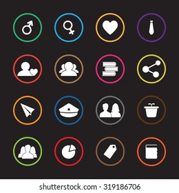 Lifestyle colored vector icons set for web and mobile
